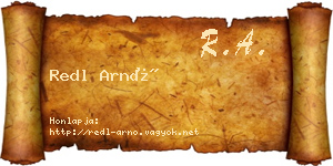 Redl Arnó névjegykártya